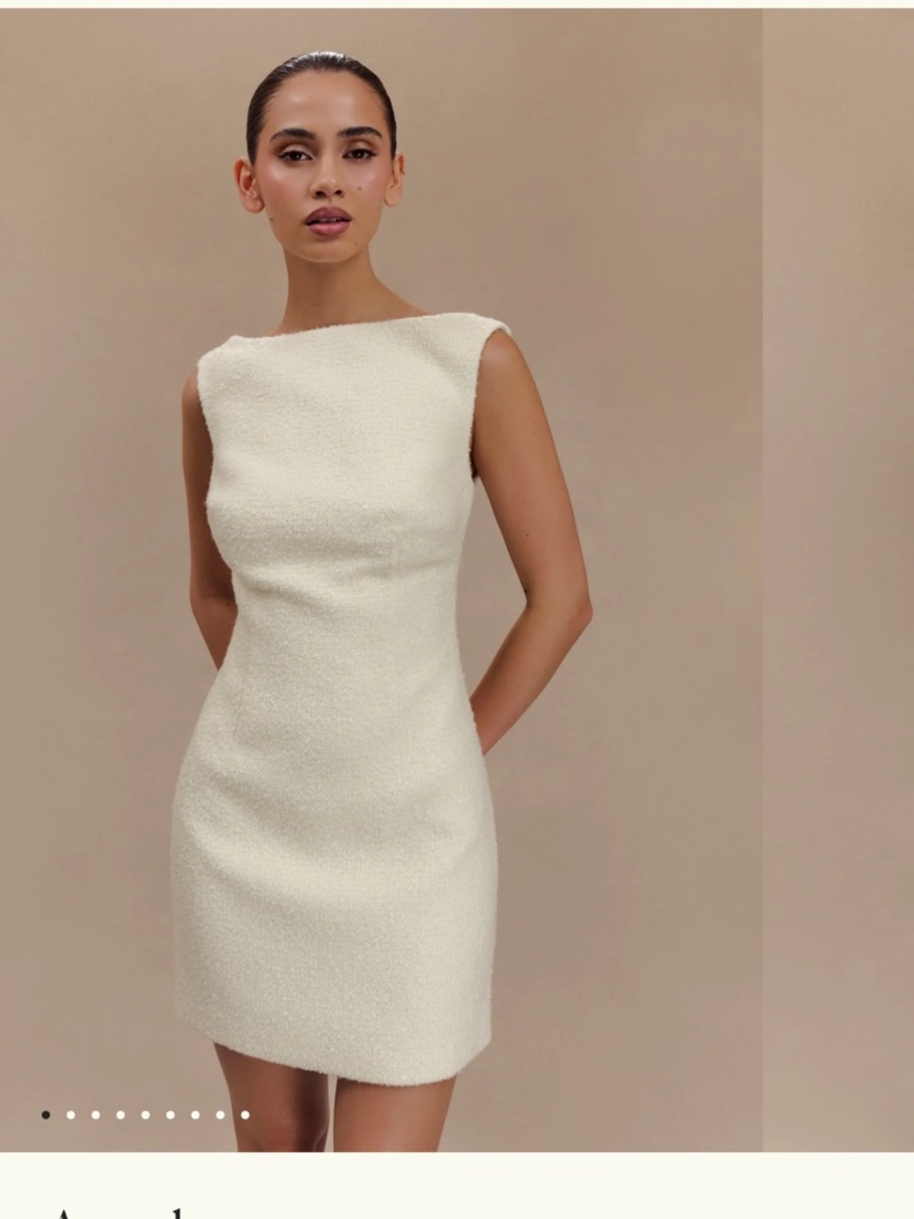 Meshki Cream Textured Mini Dress